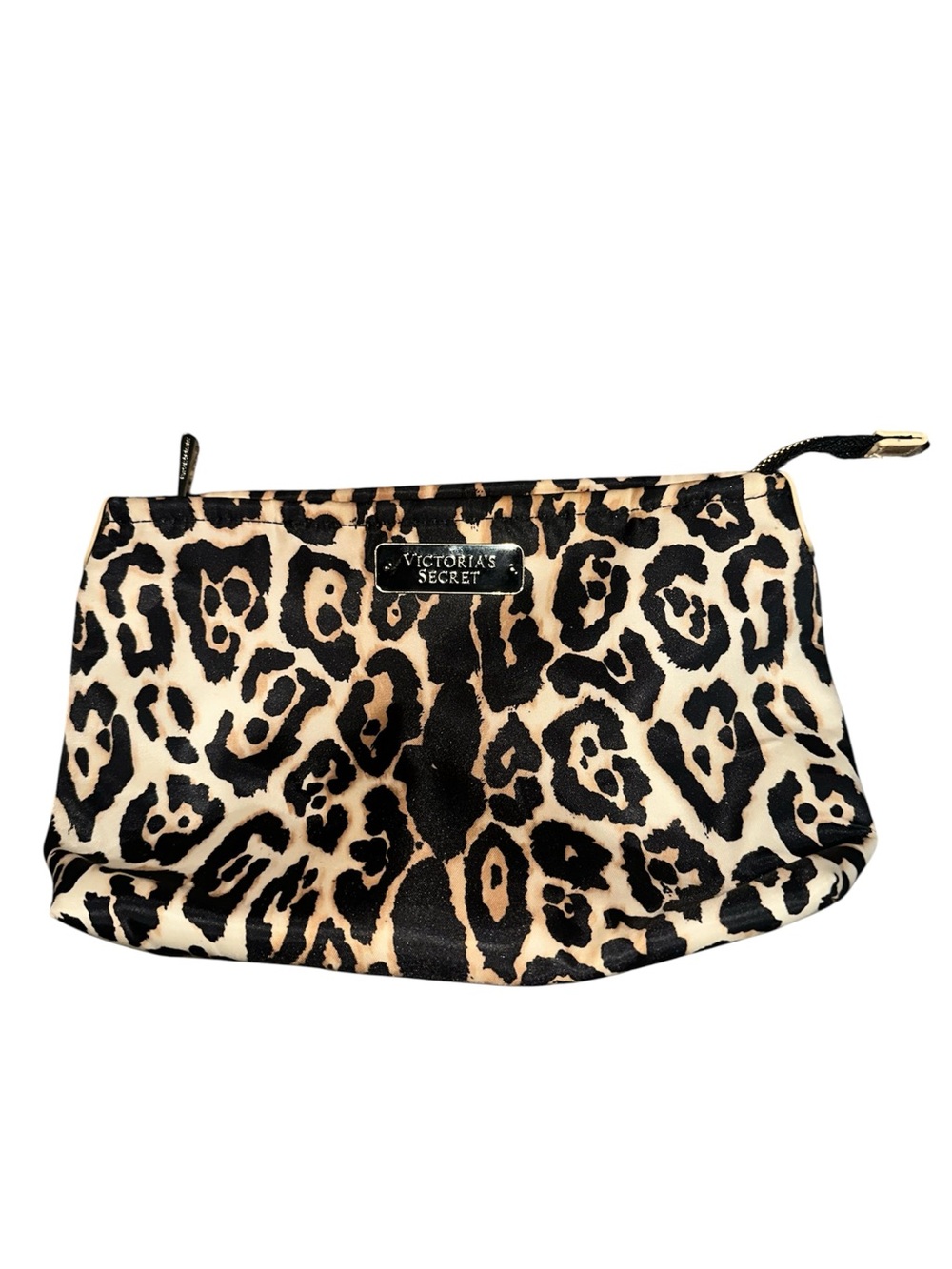 Victoria's Secret Leopard Print Cosmetic Pouch - Black & Tan